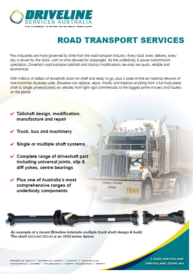 Road Transport Driveline Services Australia