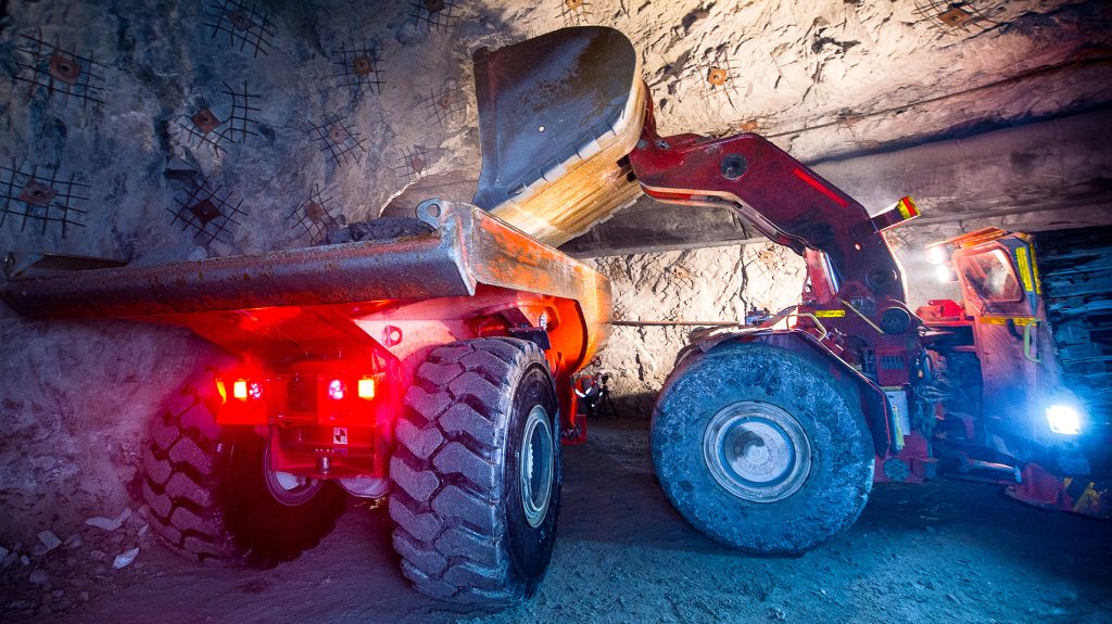 mining truck and equipment underground