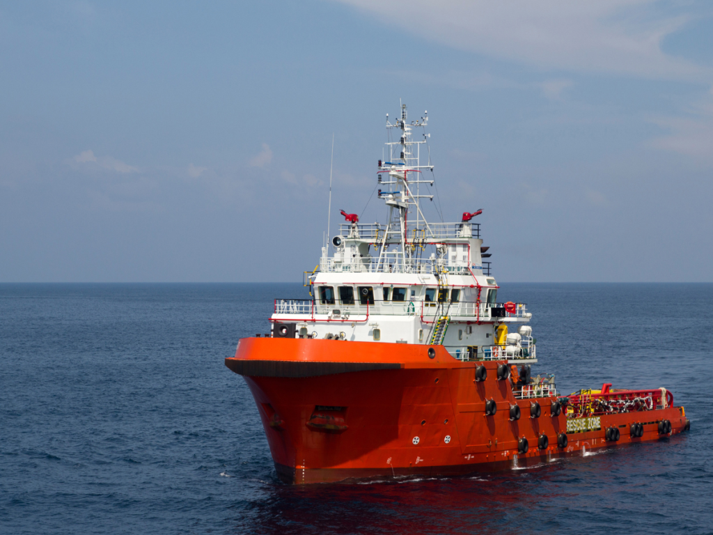 large marine ship sailing in open water